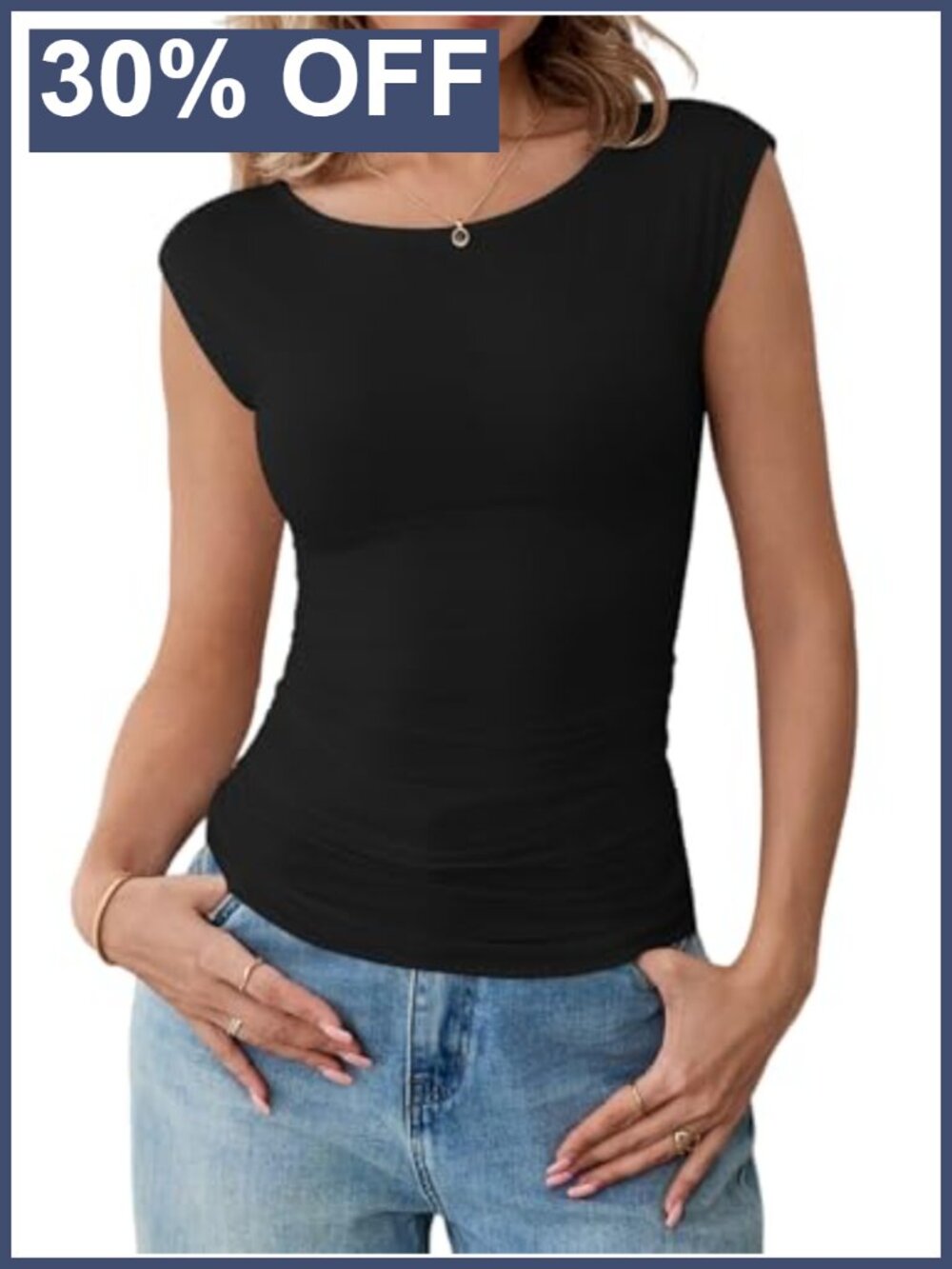 HOTIAN Womens Ruched Slim Fitted Boat Neck Cap Sleeve Tee Casual Summer Top